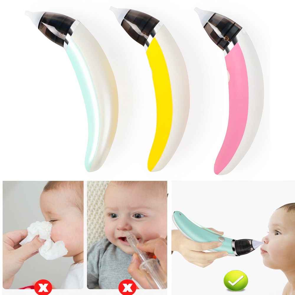 Baby Silent Nasal Aspirator Electric Safe Nose Cleaner Baby Care Nose Tip Oral Snot Sucker Cleaner for Infant Kids