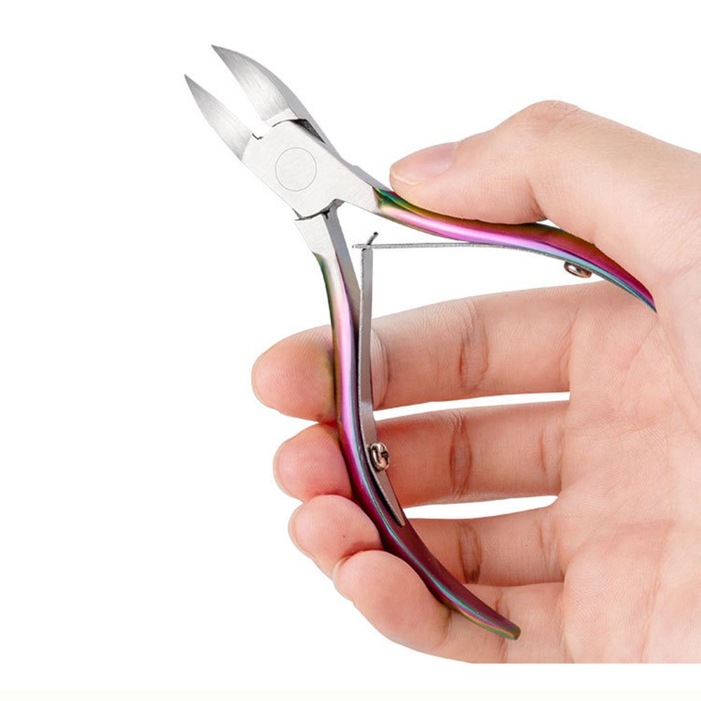 1 PC Nail Cuticle Nipper Scissors Dead Skin Onychomycosis Remover Colorful Titanium Manicure Tool Eagle Beak Pliers