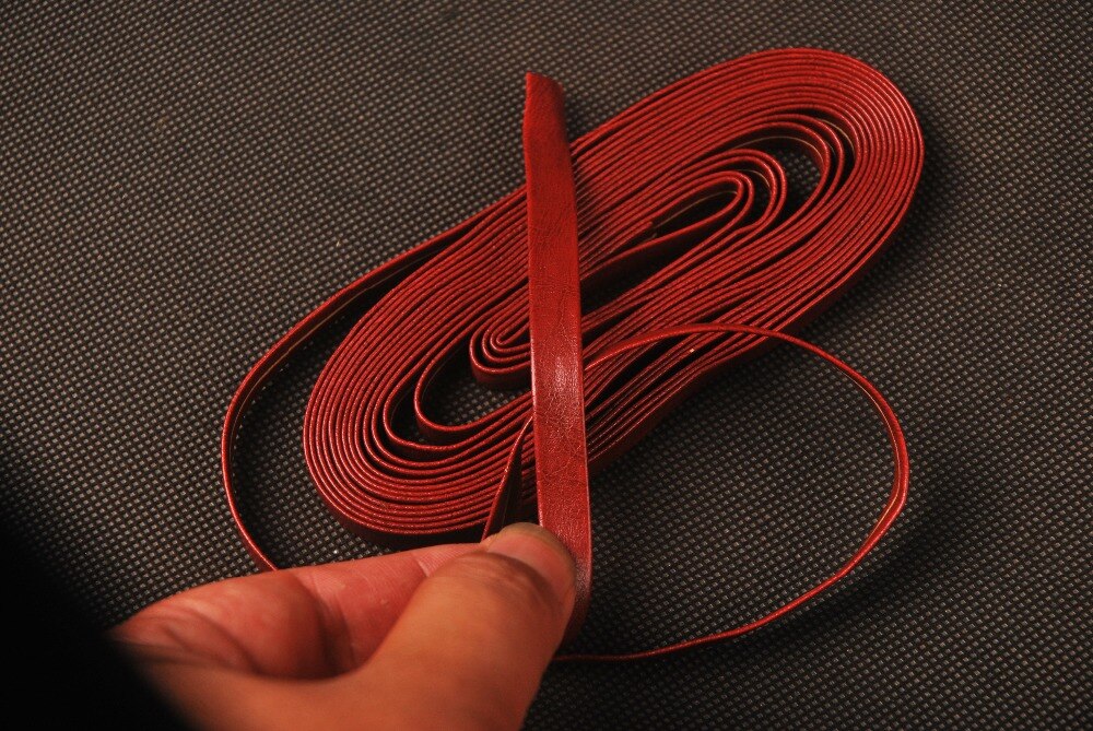 Style Red Leather Ito Sageo Wrapping Cord for Samurai Sword Knife Japanese Katana Wakizashi Tanto Nice Sword Fitting