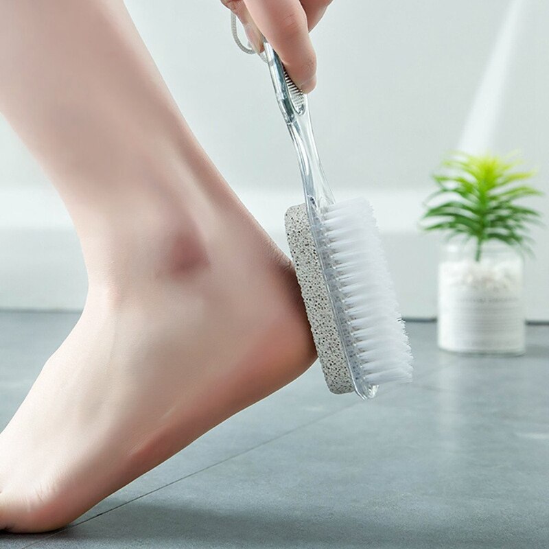 Accueil pied pierre ponce 4 en 1 pierre morte peau dissolvant brosse pédicure meulage Double tête brosse de nettoyage-Janitorial & Sanitati