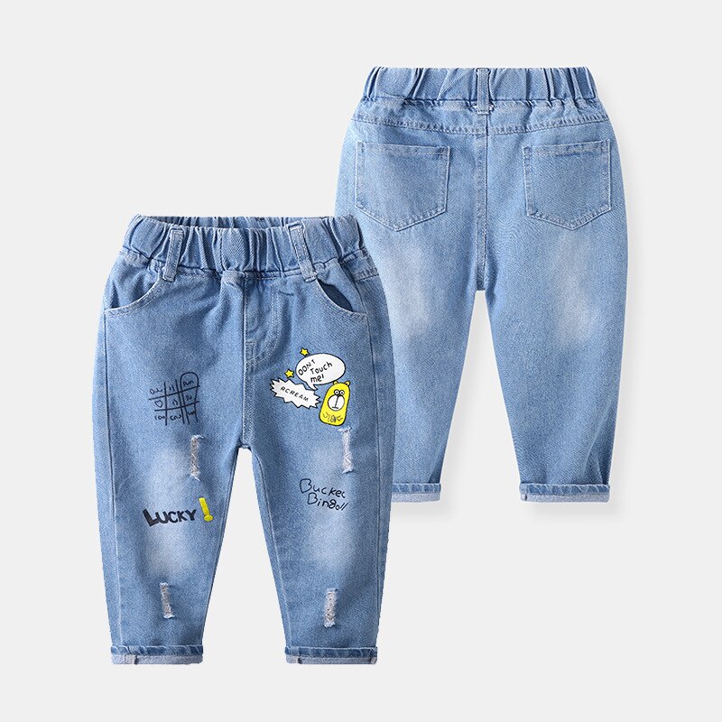 Våren jenter jeans baby låve jeans til låve takrenne jenter tynne dongeribukser småbarnsbukser jenter barnbukser til gutt jente 2-6y