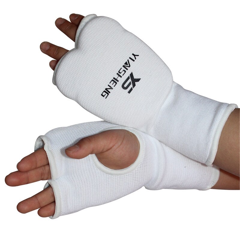 Fri storlek karate muay thai handskar palmskydd mma kampsport händerskydd tkd skyddsboxar boxning grappling redskapsdynor svart