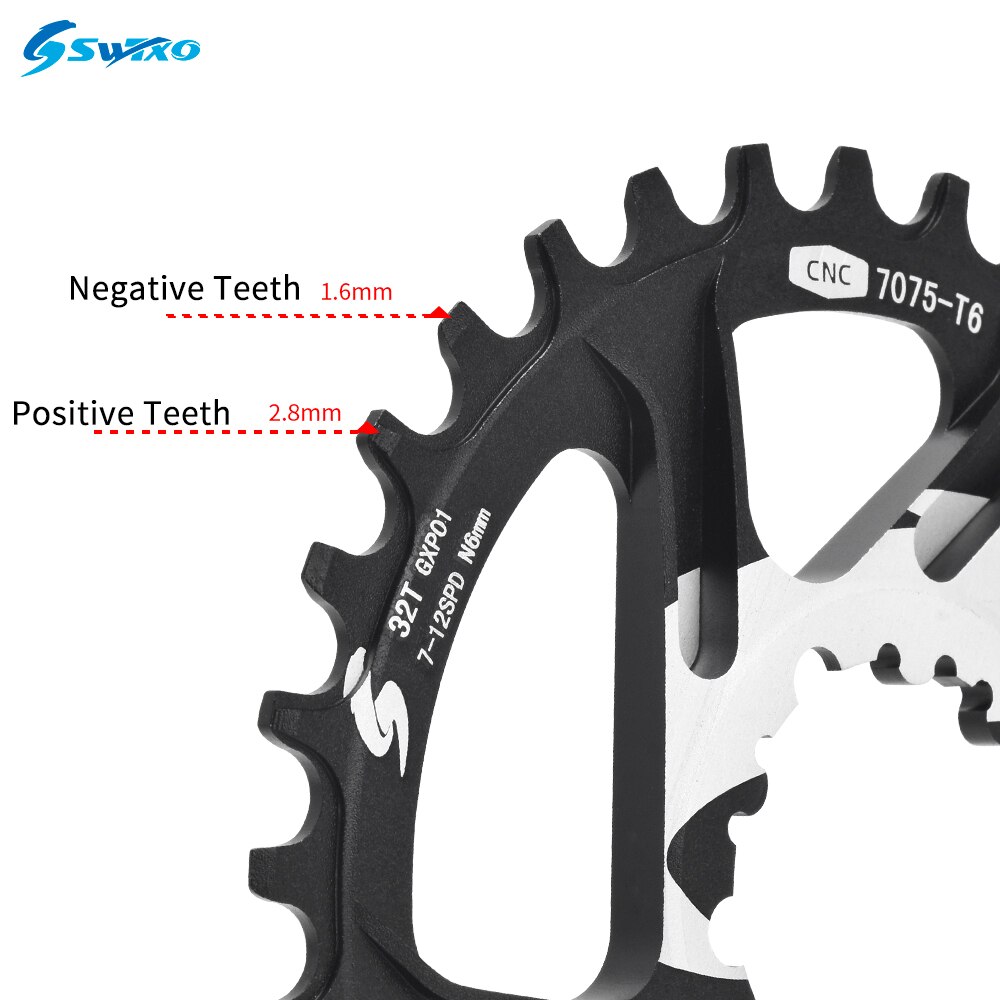 SWTXO-plato redondo GXP, corona de bicicleta de 3mm y 6mm, Compatible con SRAM SHIMANO 32 34 36 38t, rueda dentada para bicicleta de montaña