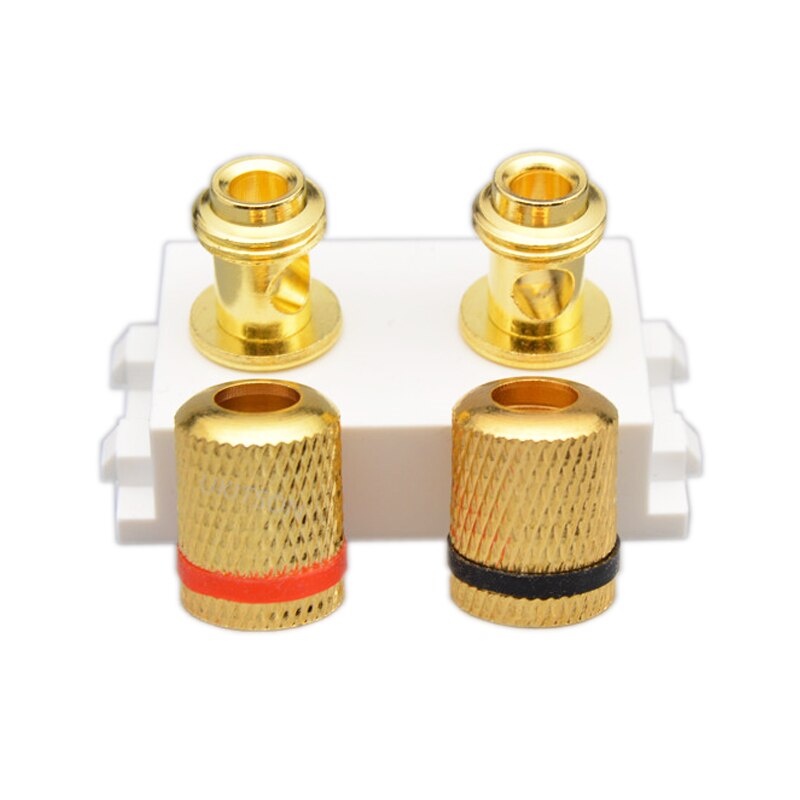 Gold Plated Binding Post Speaker Jack Plug Socket Slot Hifi Sound Connector For Wall Panel Outlet Audio Adapter