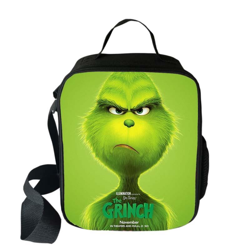 Grün Grinch Mittagessen Taschen Jungen Mädchen Reisen Tote Taschen Picknick Lebensmittel Frisch Lagerung Taschen Student Mini Umhängetasche: 004
