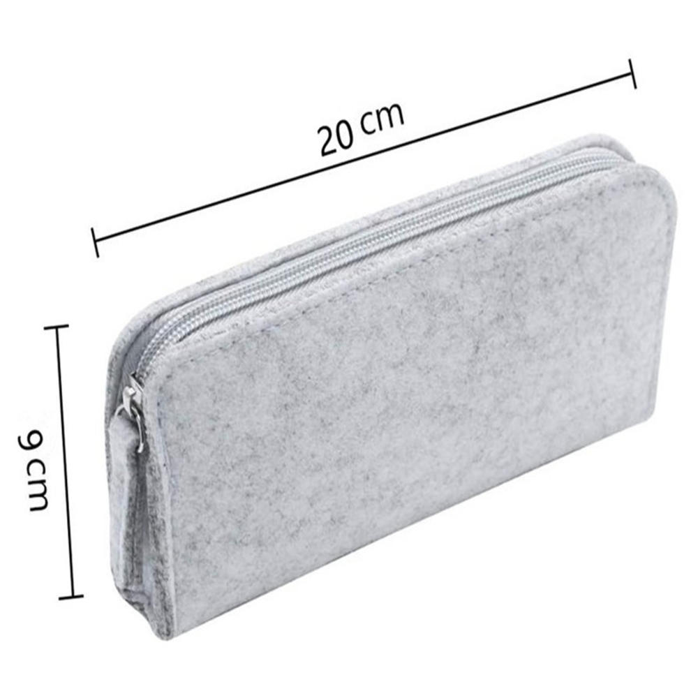 Vilt Potlood Tas Stof Etui Pennenbakje School Kantoorbenodigdheden Briefpapier Pouch Purse Opslag Leuke Make Tassen Pennenbakje: Round DARK Grey