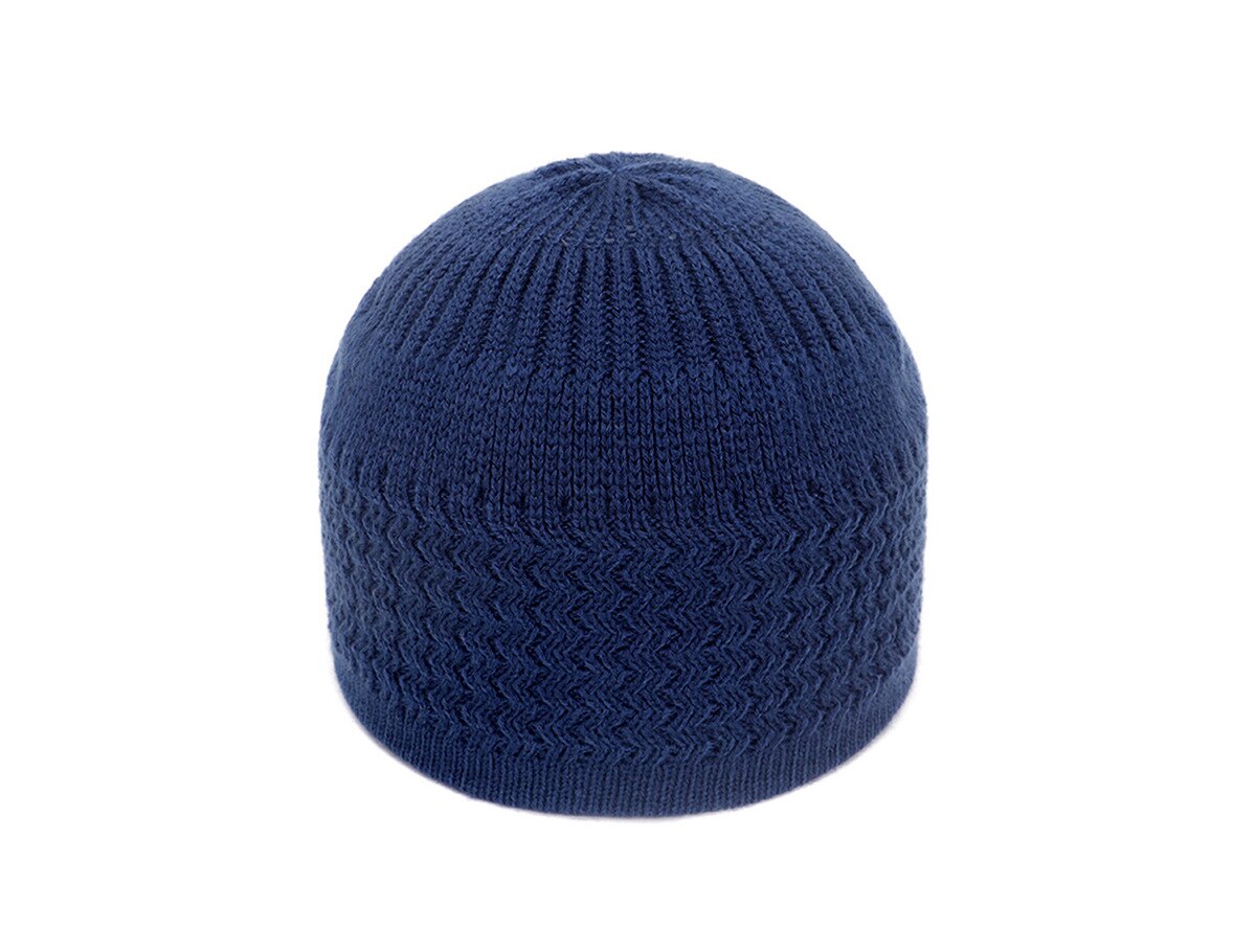neue Bleistift Kappe Otton Schädel Kappe Mütze Kufi mit kariert-betroffen aufbringen in Feste Farben für Höhle Alltag: Marineblau