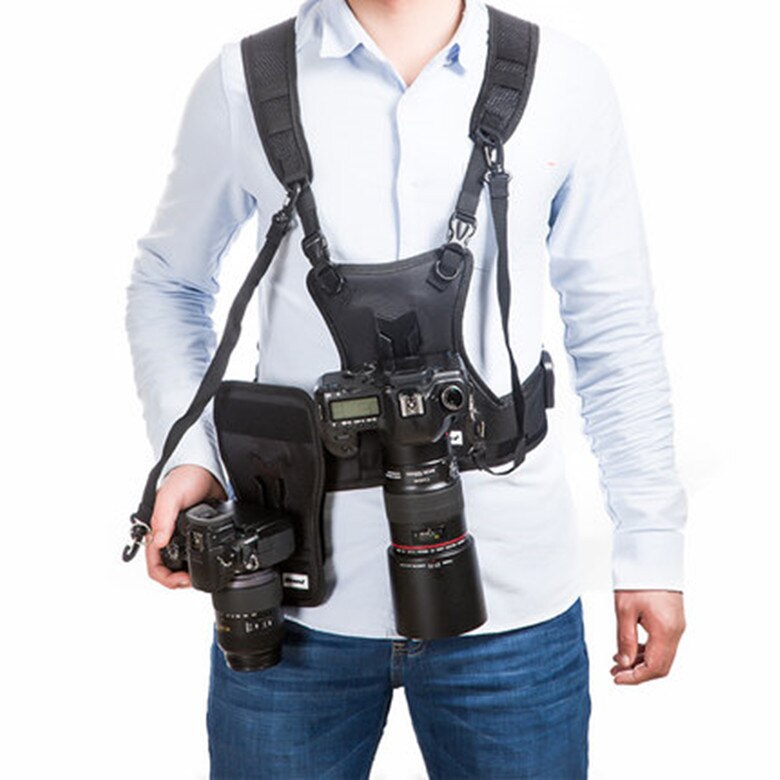 Micnova MQ-MSP01 caméra gilet DSLR poitrine de transport multifonctionnel rapide double côté étui sangle pour Canon Nikon Sony appareil photo