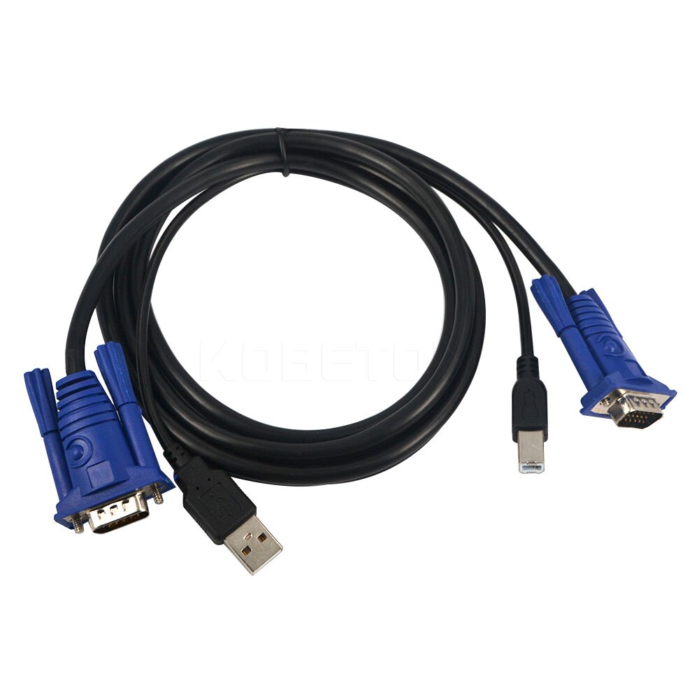 1,5 m USB 2,0 Typ A auf B KVM VGA Schalter USB Kabel 4Pin + Standard VGA SVGA 15pin PC laptop Drucker Monitor Konverter Adapter