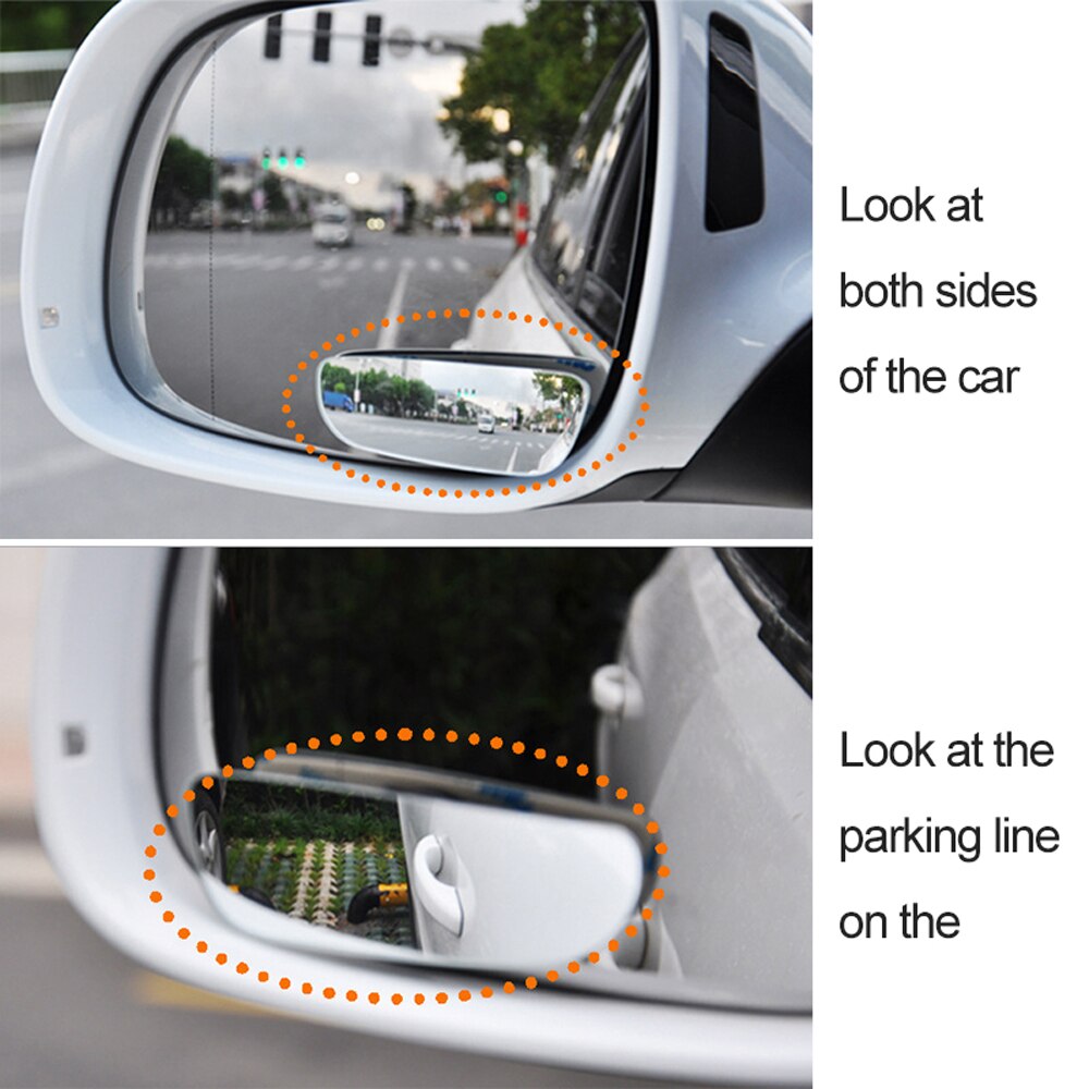 Miroir de voiture 360 degrés grand Angle convexe Angle mort miroir Parking Auto moto vue arrière miroir réglable