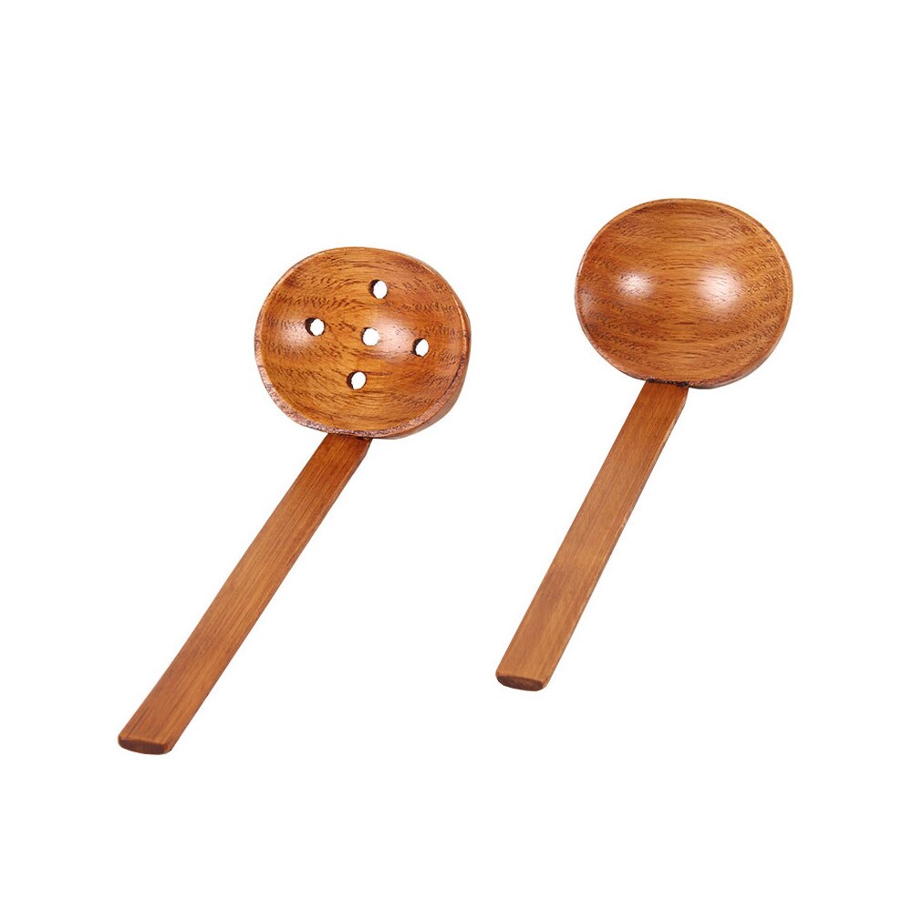 Japanese Style Long Handle Wooden Spoon Ramen Spoon Pot Colander Utensils Ramen Soup Spoons Tableware Kitchen Utensil Tool