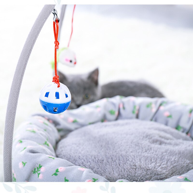 Cat Hommock Bed Puppy Dog Play Tent with Hanging Toys Bells Soft Sleeping Lounger Sofas Nest for Cats Small Dogs