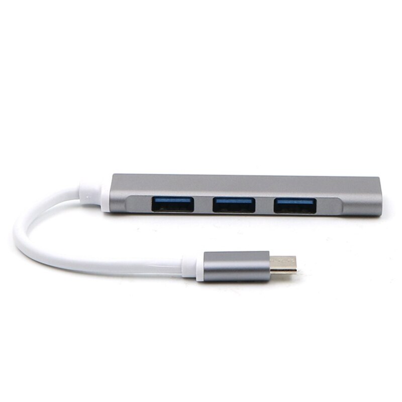 Type-C to 4-Port USB 3.0 Hub, Ultra-Slim Data USB Hub for Mac Pro IMac Surface Pro XPS PC Mobile