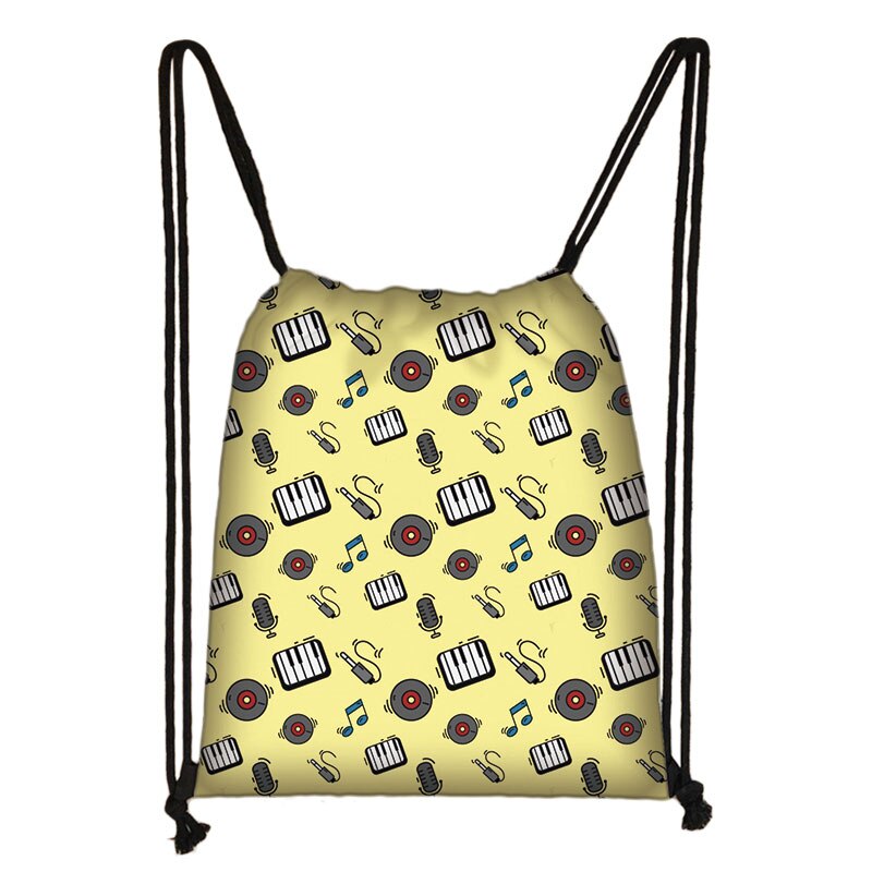 Mochila de Piano/guitarra con cordón para mujer, bolsa de viaje para adolescentes, niños y niñas, bolsa de almacenamiento para notas musicales: skdpiano21cw