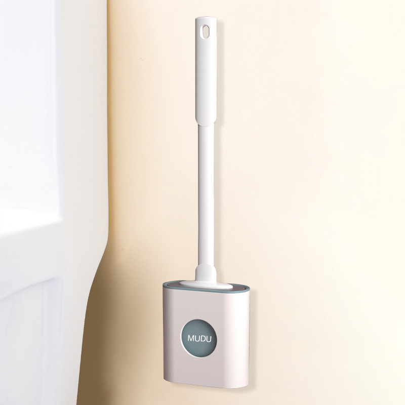 Siliconen Toiletborstel Muur Gemonteerde Automatische Reiniging Tool Wc Kloof Borstel Opknoping Flexibele Haren Borstel Badkamer Accessoires: White D