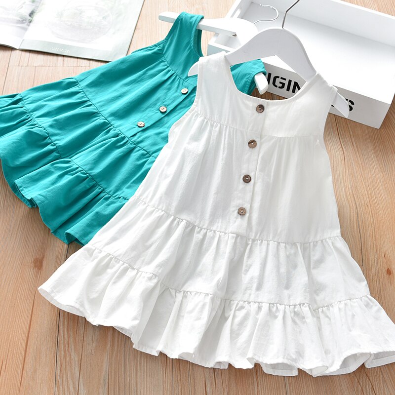 Kids Girls Sleeveless Solid Color Tops Summer Stylish Tops for Children Girls