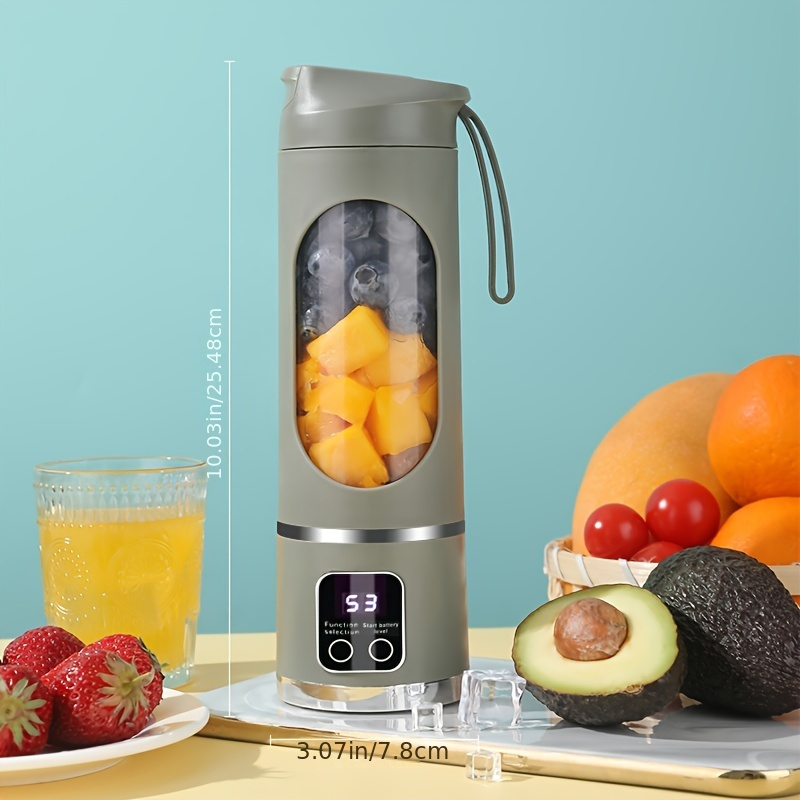 450ml Draagbare Juicer met LED Digitaal Display USB Opladen Outdoor Sap Cup Thuis Multifunctionele 12-Blade Blender 1500mAh: Bordeaux