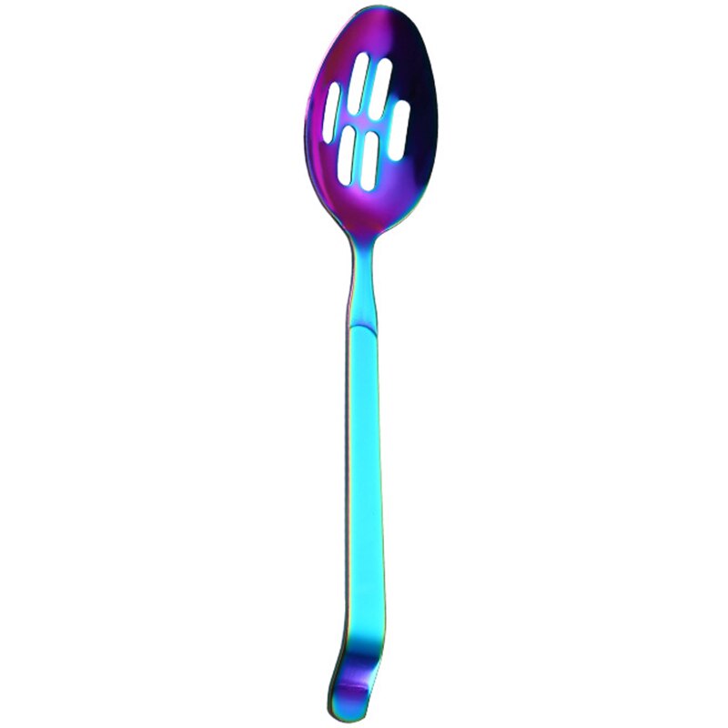 Rainbow Cookware Set Kitchen Accessories Stainless Steel Public Buffet Serving Spoons Fork Turner Colander Kitchenware: Colander