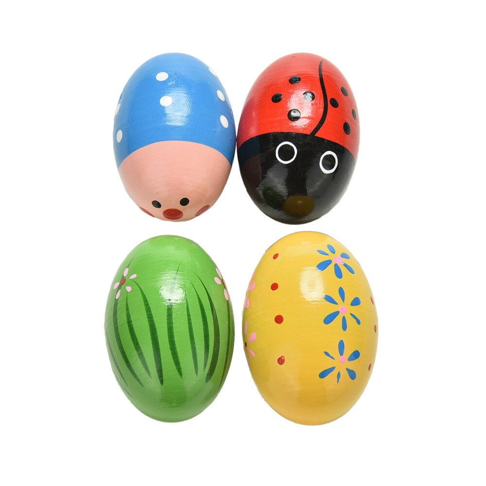 Huevos de arena de madera, instrumentos musicales de percusión, colores aleatorios, 1 Uds.