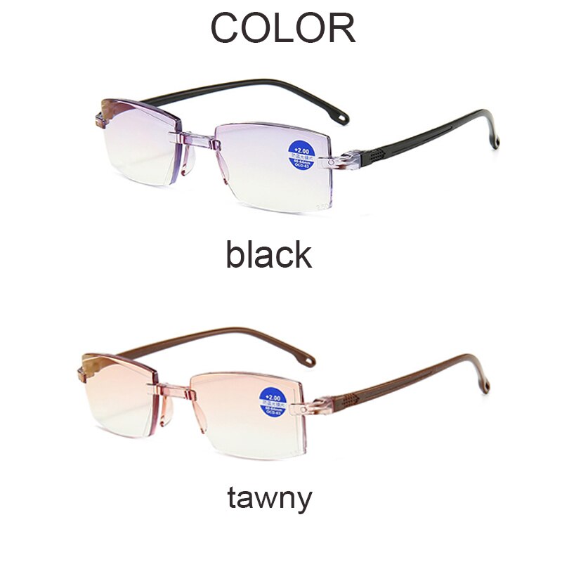 Bifocal Farsighted Anti Blue Light Reading Eyeglasses Magnification Eyewear Presbyopic Glasses Diopter Dimond Cutting+1.0To+4.0