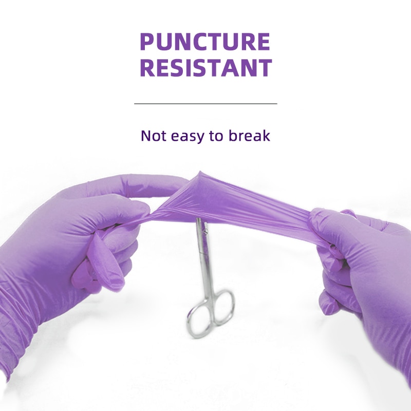 Nitrile Gloves Purple 100pcs Food Grade Waterproof... – Grandado