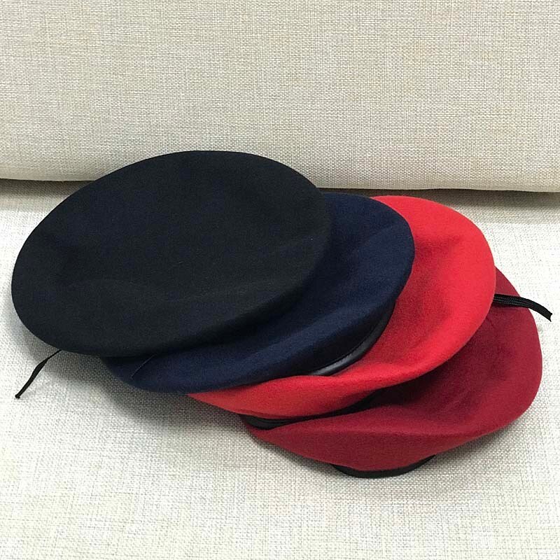 Di alta Qualità di Pecora Tesa 100% Cappelli di Lana del Berreto Delle Donne di Modo Cappello di Lana Grande Osso Uomo Più Il Formato Cappello di Feltro S M L XL