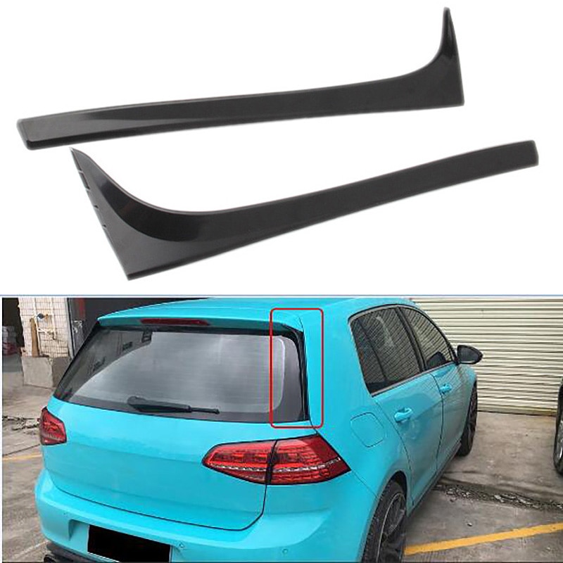 Zwart Achterruit Side Spoiler Wing Voor Golf 7 MK7 Gtd R Auto-Styling Auto Achter venster Spiegel Staart Accessoires: Default Title