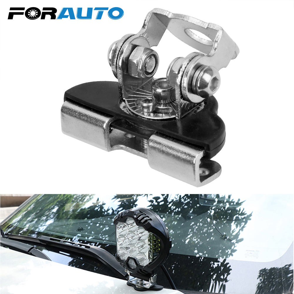 FORAUTO 2 uds luz de trabajo LED coche abrazadera de tira de acero inoxidable brawket Universal giratorio faro soporte de montaje auxiliar
