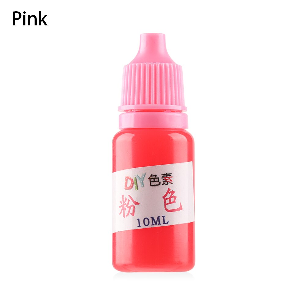 10ml farverige harpiks farve farvestof pigment krystal epoxy smykker gør farvestof sæbe forsyninger husholdning håndlavet diy tilbehør: Lyserød