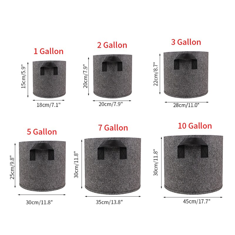 Vilt Potten Groente Tuin Groeien Zakken Stof Plantaardige Zak Ademend Veget Bloem Planten Groeien Pot Bolsa Cultivo Moestuin