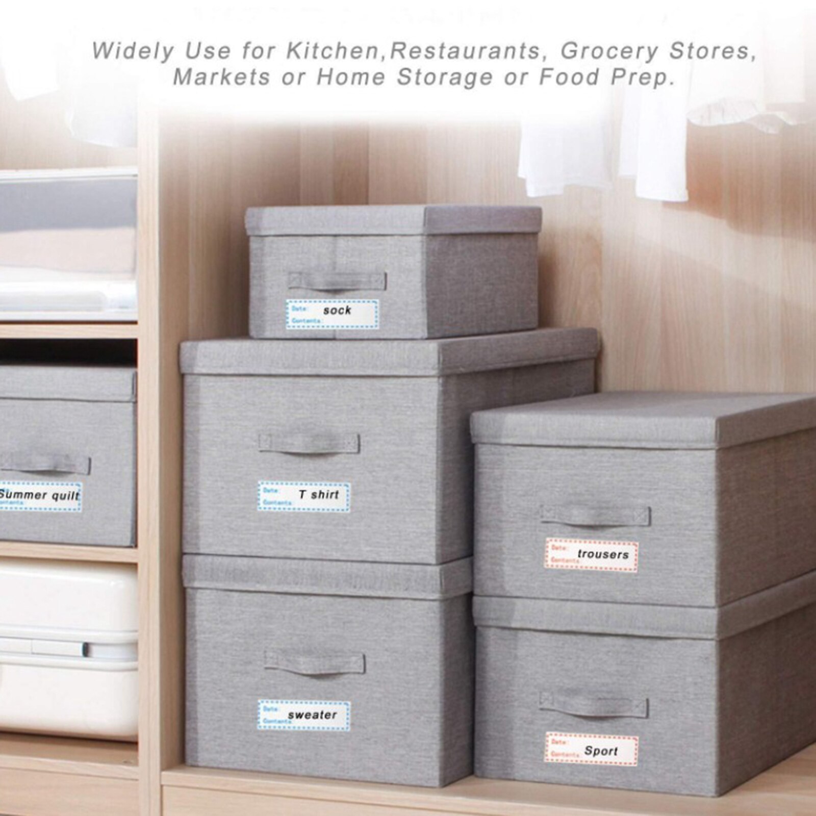 1X3 ''Blank Voedsel Opslag Labels Oplosbare Stickers Herbruikbare Containers Tag