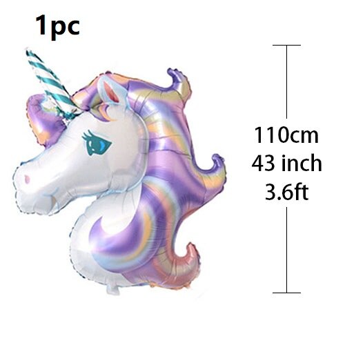 110 x 80cm stor unicorn ballong unicorn häst folie ballong barns födelsedag bröllop dekoration fest: 04