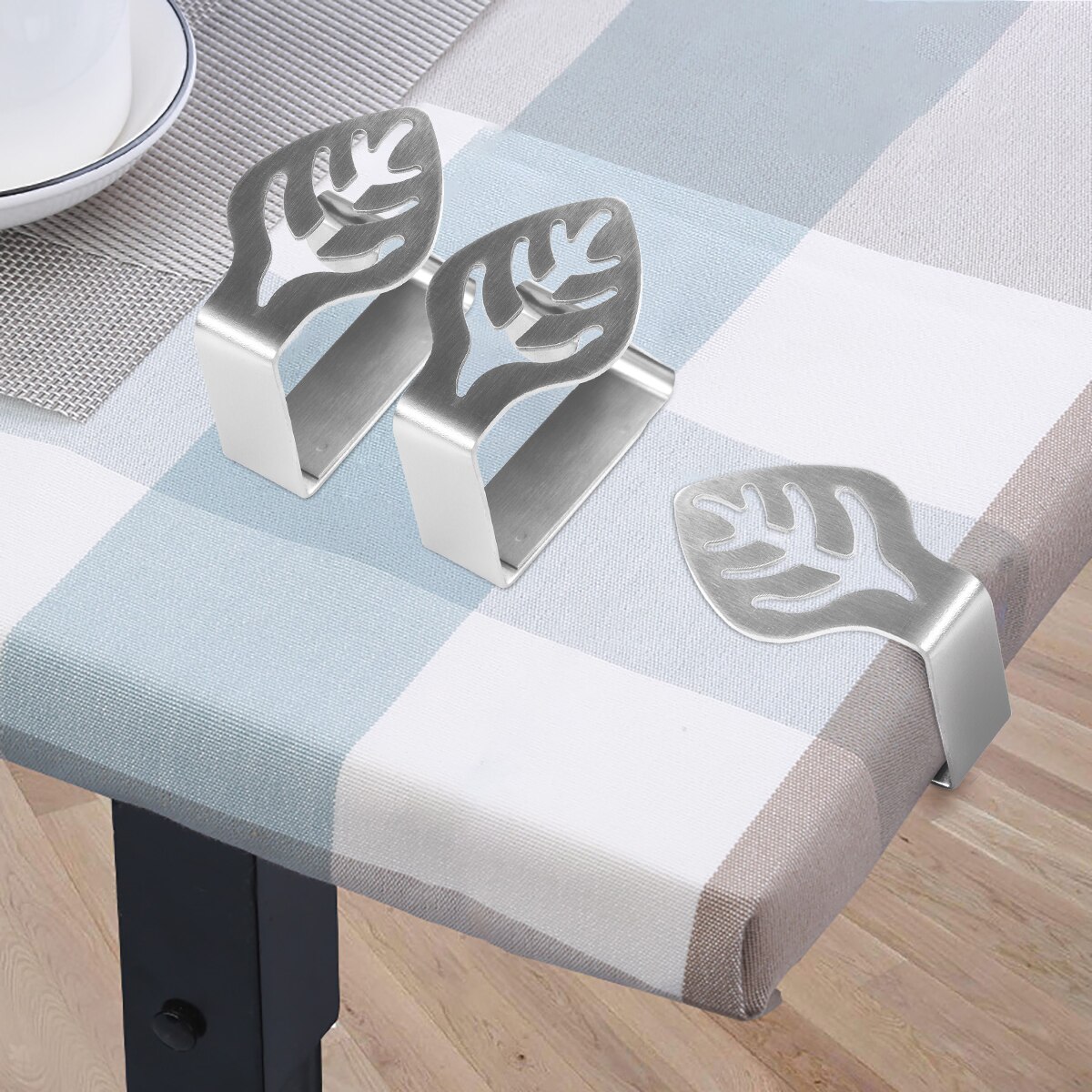 2 stk rustfrit stål dug clips udendørs klemmer dug holdere bord cover klemmer køkken tilbehør