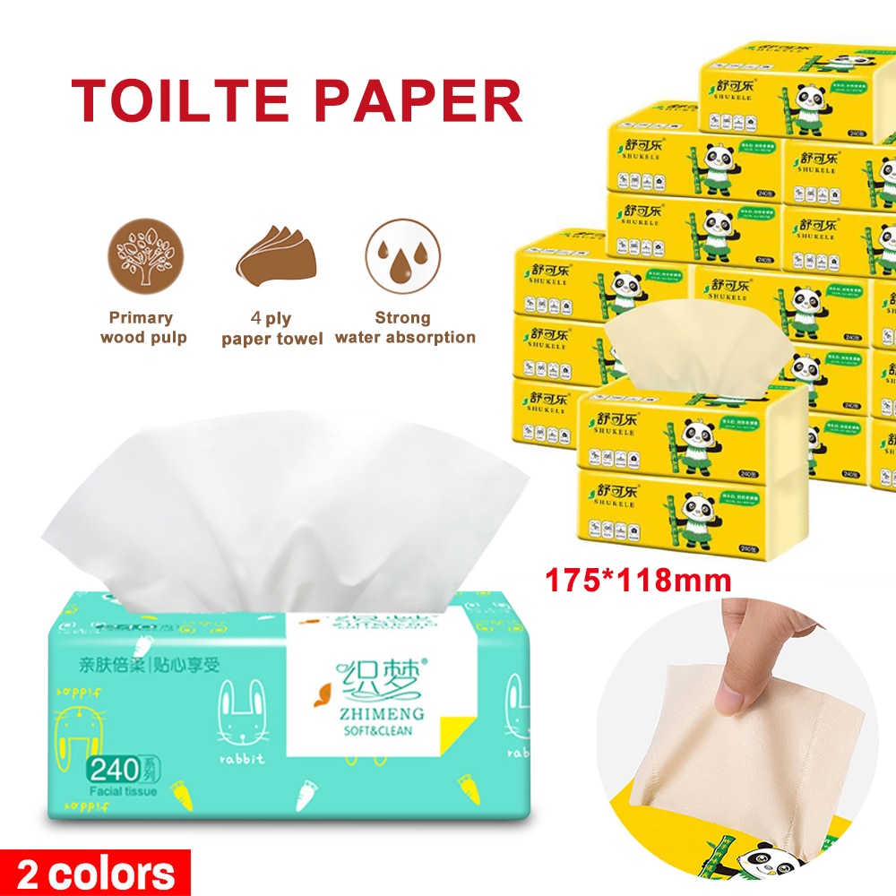 Bulk Lot 240 x Extra Soft Facial Pocket Tissue Paper 4ply for Toilet Bedroom Livingroom Family Casual Use Tissue