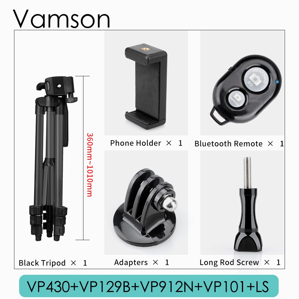 for Camera Tripod Travel Monopod Adjustable Stand with Phone Holder for Gopro hero 8 Black 7 6 for Camcorder Video Vlog: VP430A
