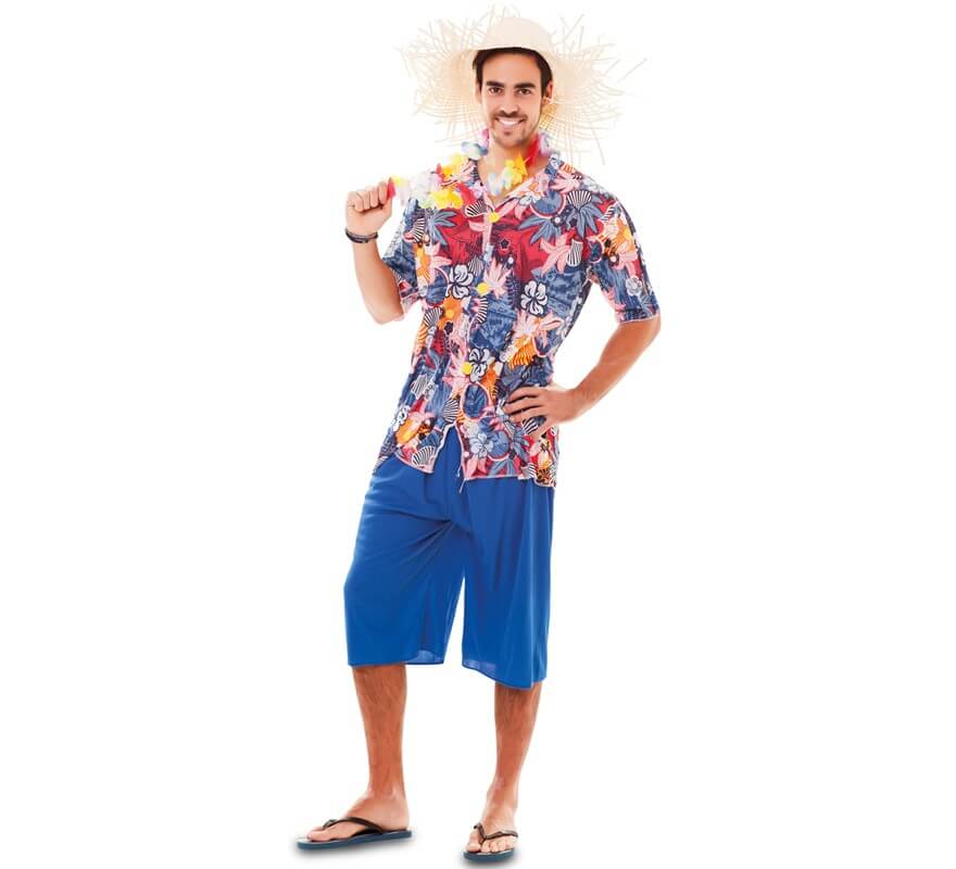 Disfraz de Hawaiano Azul para hombre - Hawaiana - Del Mundo-Caribeños - Disfraces para adultos