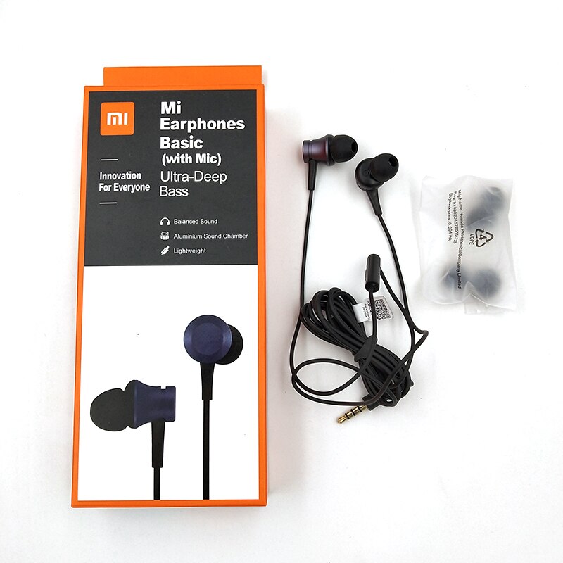 För xiaomi piston 3 hörlurar mi fresh 3.5mm in-ear hörlurar med mikrofon för mi  cc9 note 10 lite poco  f1 f2 pro redmi note 8t 9c: Svart