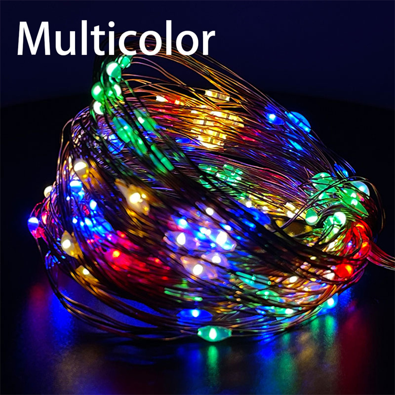 Guirnalda de luces LED de 20M con alambre de cobre, guirnalda USB, cuerdas de iluminación de hadas para vacaciones, Navidad, decoración para de boda: RGB / 650 W