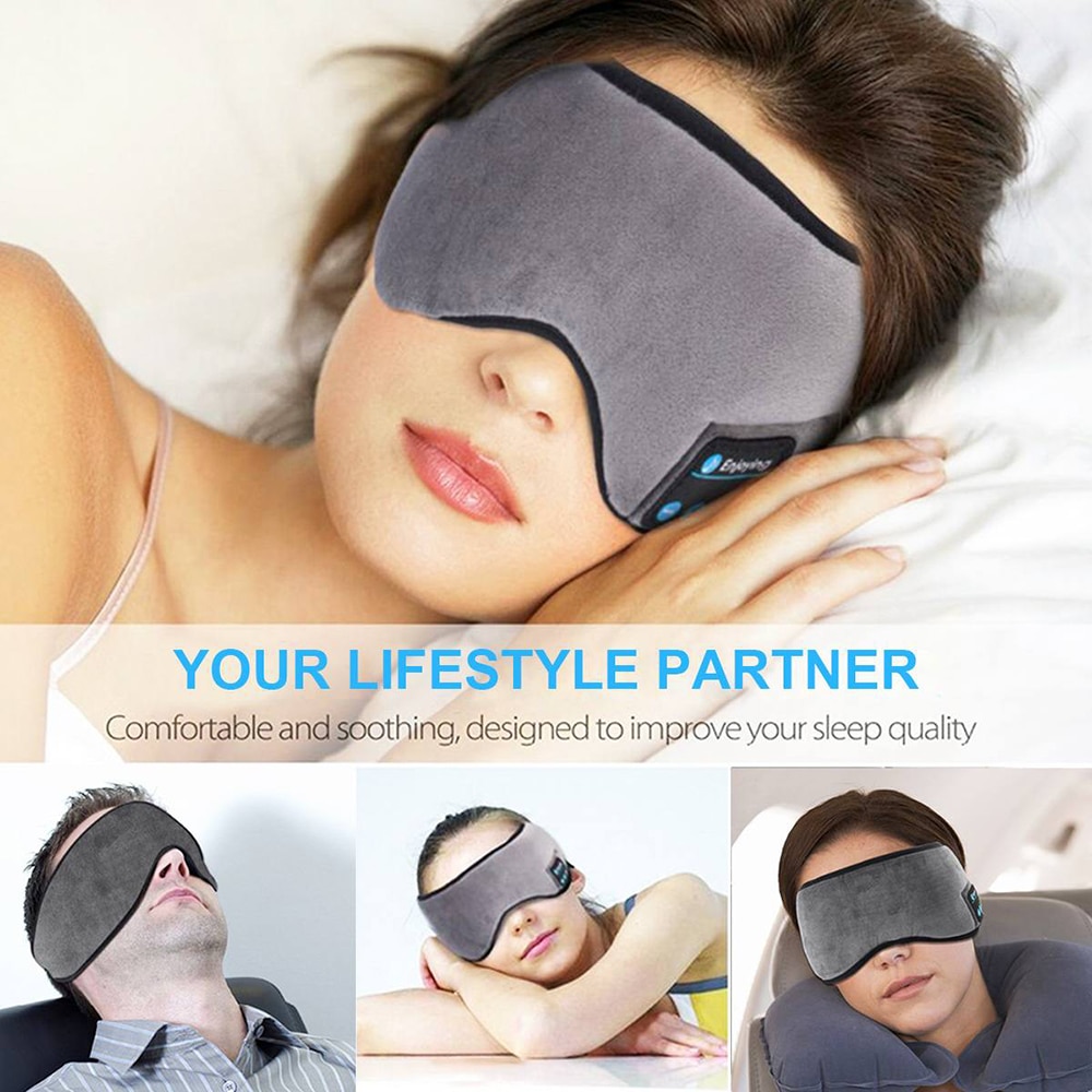 Écouteurs Bluetooth pour dormir, bandeau, doux, élastique, confortable, sans fil, pour la musique