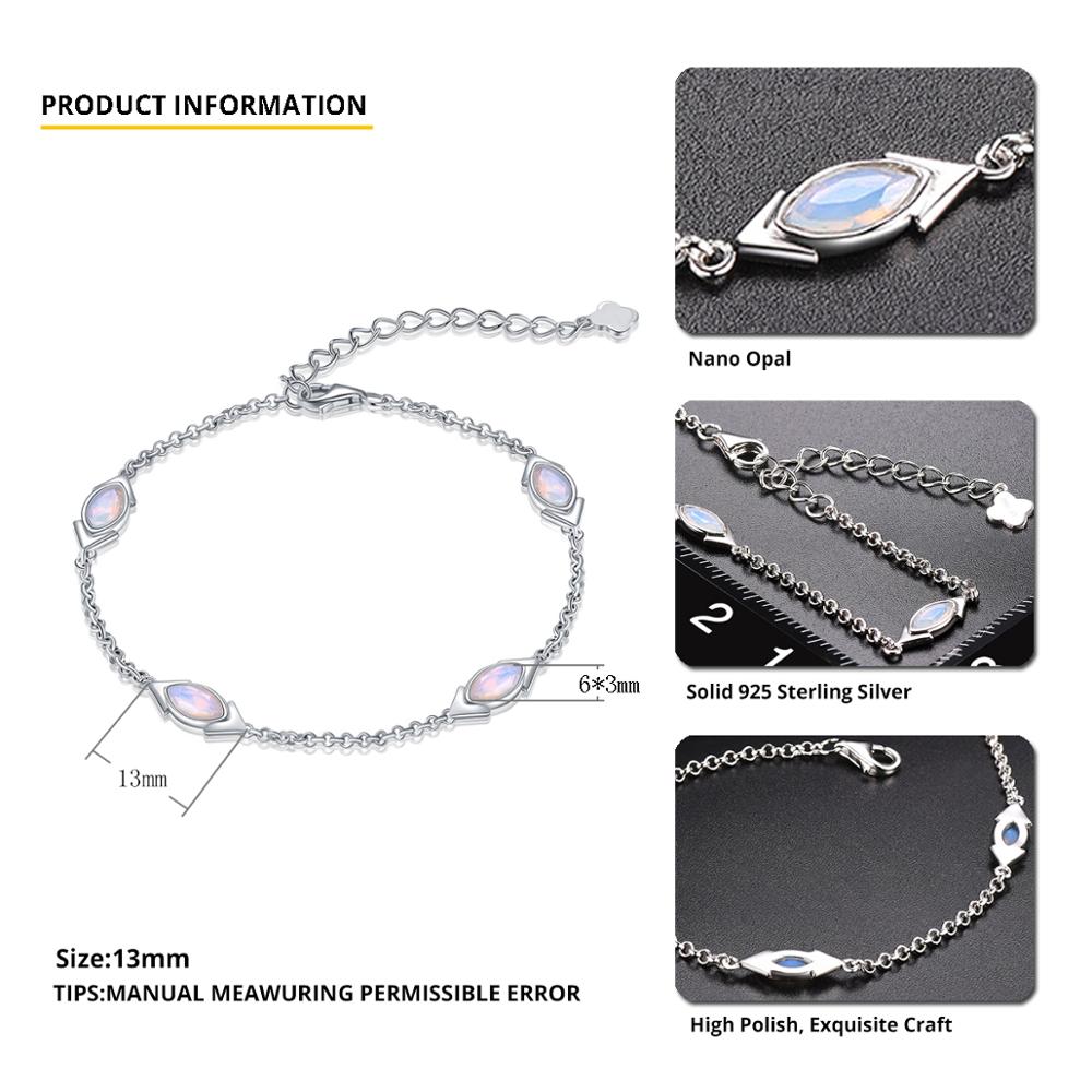 Hutang Nano Opal Armband 925 Sterling Silber Edelstein Feine Elegante Klassische Schmuck für Neue 7,25 zoll + 1,5