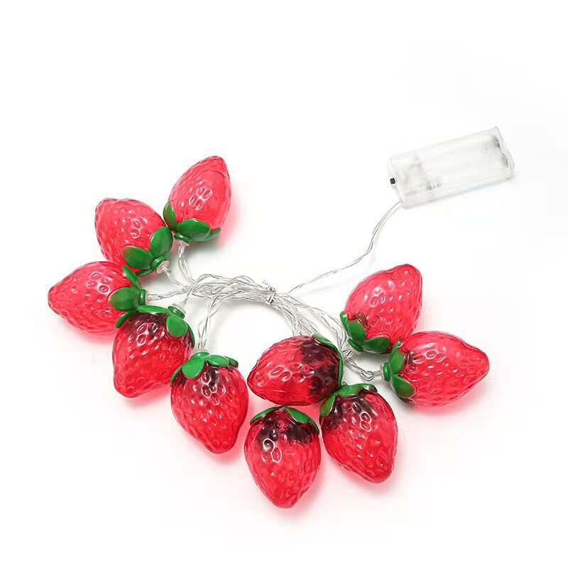 Guirlande lumineuse à 10led, 1.5M, Fruit fraise, noël, féerique, jardin, mariage, , décoration de maison,