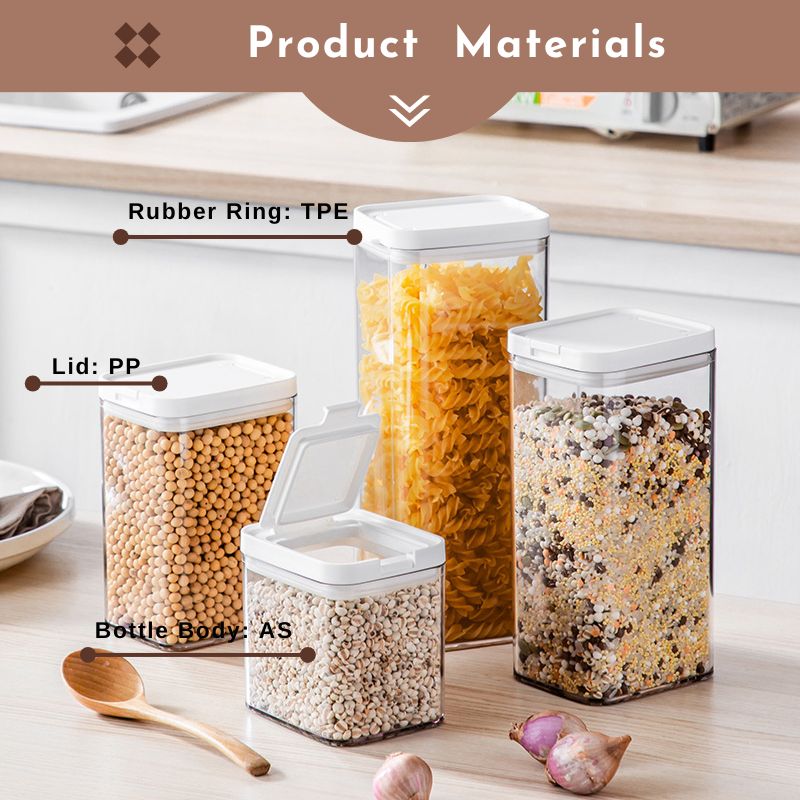 Plastic Storage Container,Sealed Container,kitchen Storage Jars for Grain,Cereal,Pasta,Noodles,Coffee Beans,Leak-proof