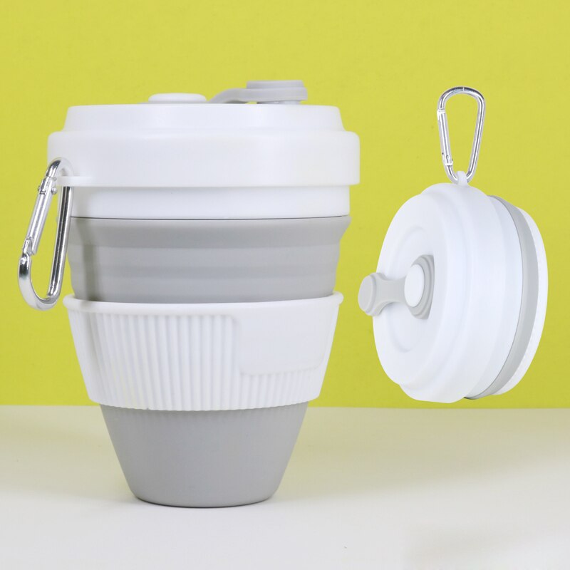 Neue 450ml Falten Silikon Tasse Becher Tragbare Silikon Teleskop Trinken Faltbare Kieselsäure Kaffee Tasse Mit Deckel Reise: Stil 11