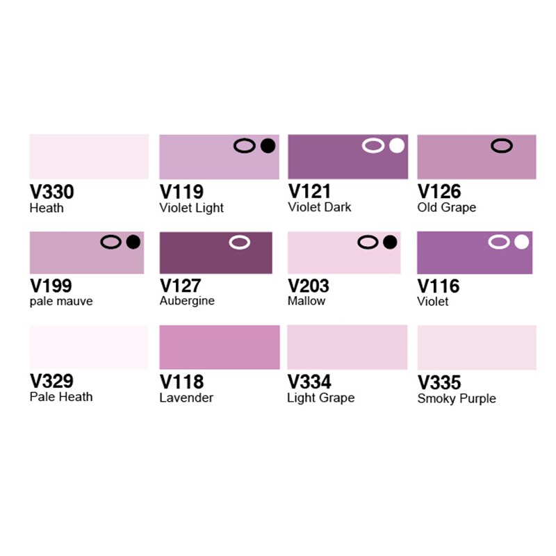 Finecolour EF103 Profession Alcohol Based Art Markers Oily Soft Double-Headed Sketch Markers Artist Manga Art School Supplies: 12colors-Purple-set