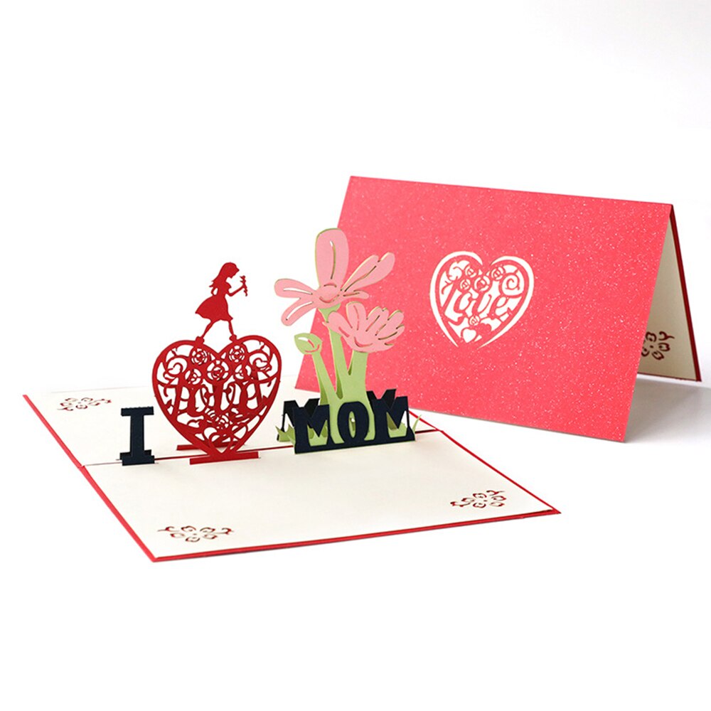 3D Pop-Up Cards Birthday Card for Mom Kids Wife Husband Birthday Cake Greeting Card Postcards Card with Envelope Stickers: MULTI