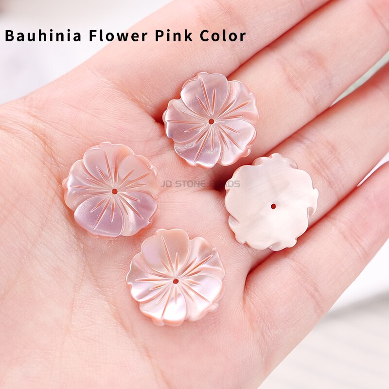 10 Pz/lotto Naturale Bianco Nero Rosa della perla della Margherita Del Fiore della Rosa Branelli Allentati Borsette Monili Che Fanno 8 millimetri-18mm Decorazioni regali: Flower Pink Color / 18mm