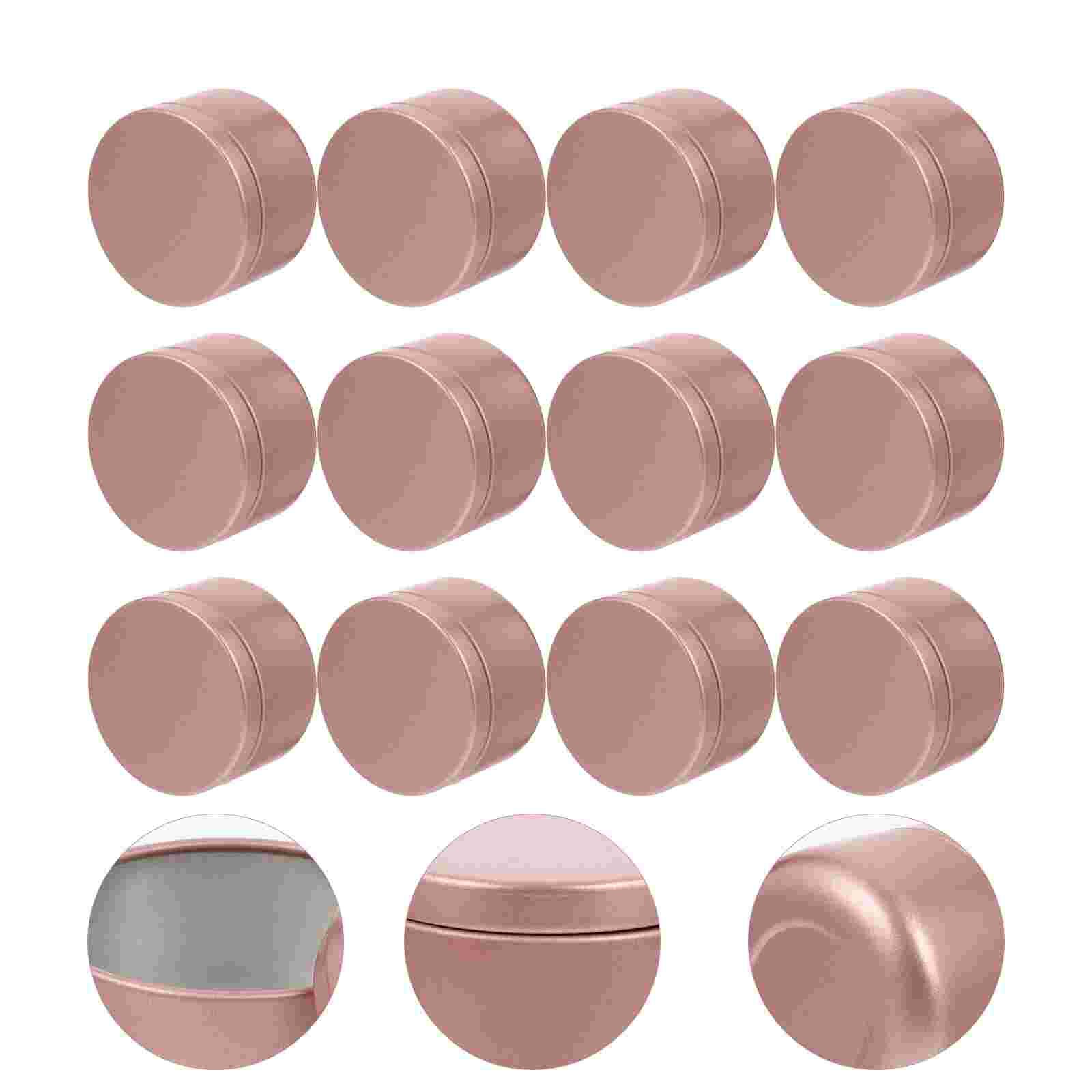 12PCS Candle Tin Travel Tins Round Metal Tins Candle Containers Candle Jars 50ml: Pink