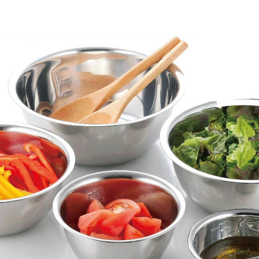 1Set Rvs Mixing Bowls Set Van 5 Non Slip Nestelen Kloppen Kommen Set Mixing Bowls Voor Salade Koken bakken