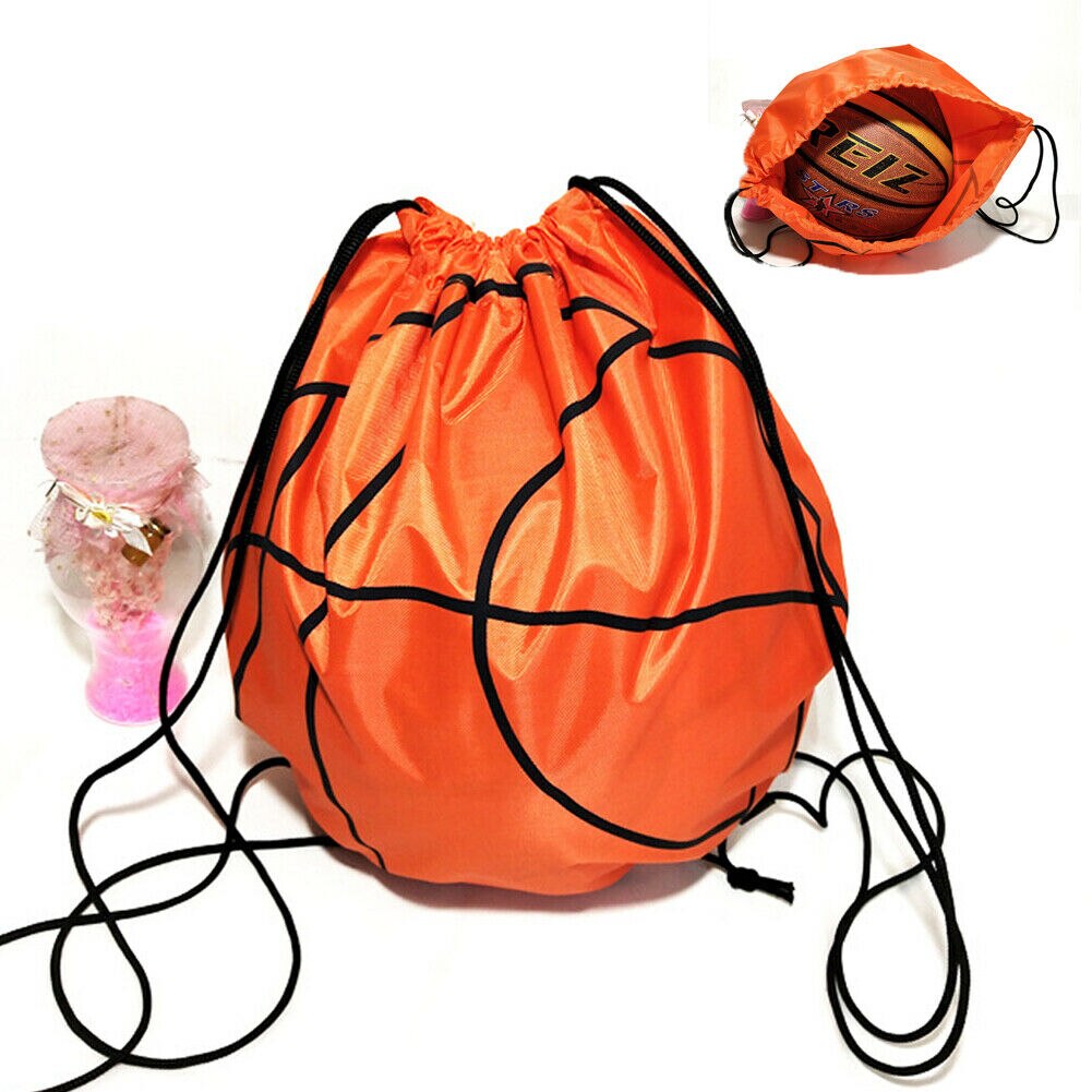 Men's sports beam pocket waterproof casual sports basketball football bag portable travel shoulder bag: Orange Basketball