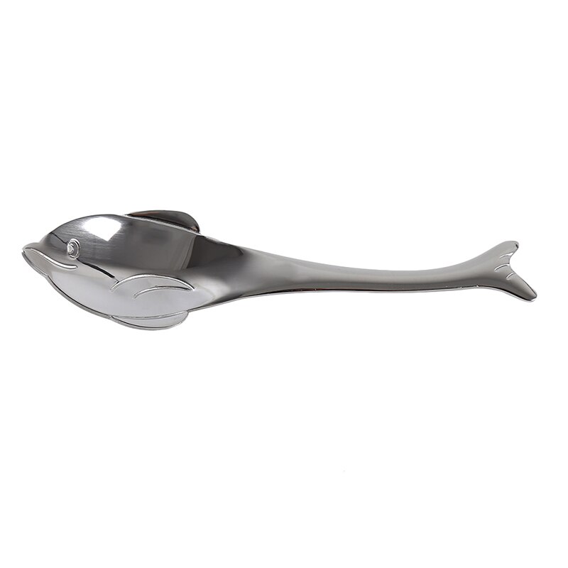Multicolor Household Coffee Milk Stirring Spoon Stainless Steel Cutlery Dolphin Shape Teaspoon Kitchen Accessories: Silver